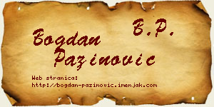 Bogdan Pažinović vizit kartica